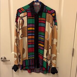 Colorful Geometric Men's Button Down Shirt